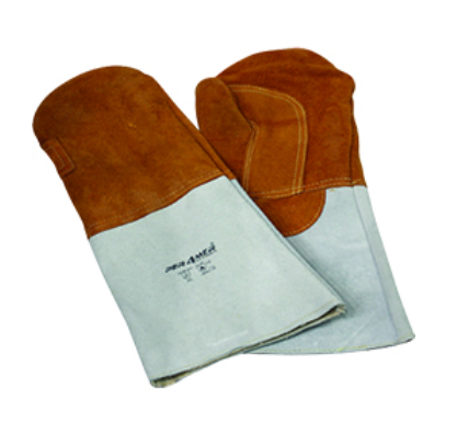 Premium Heavy-Duty Leather Oven Gloves 16 Inch for Heat Protection and Safe Handling in Industrial Kitchens and Welding Tasks